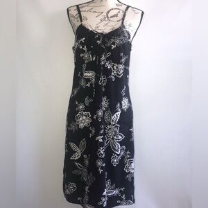 New York & Company Black Floral Midi Dress – Size 10